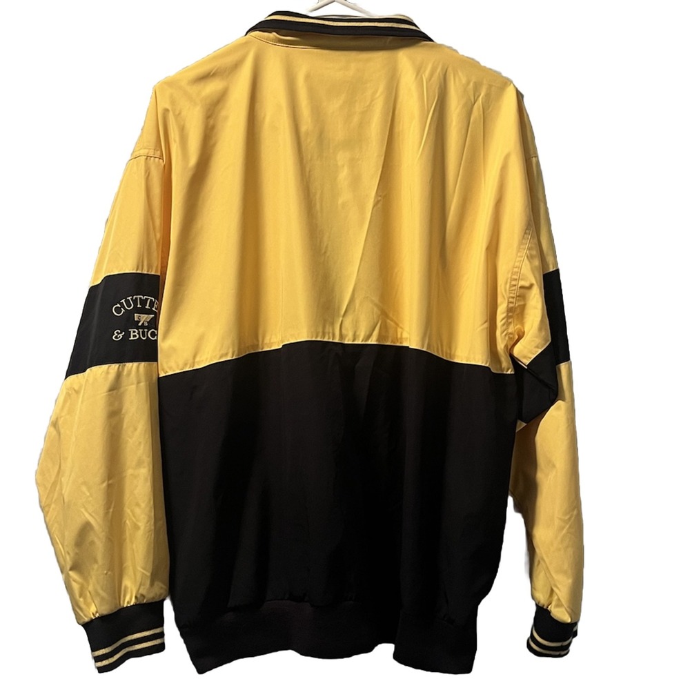 Cutter and Buck Pullover Womens Medium Yellow Black Climaguard 1/4 Zip Golf - Picture 2 of 6